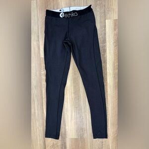 Womens Size Medium Ethika Charcoal Black Leggings with design